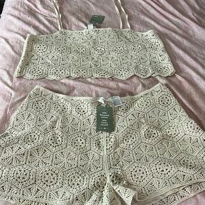 H&M 2 piece knitted short and tank set